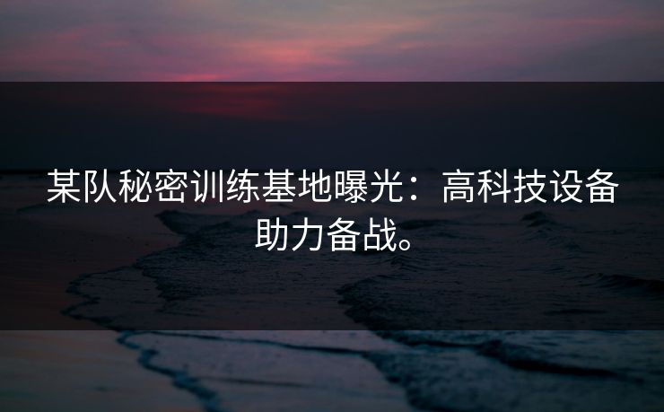 某队秘密训练基地曝光：高科技设备助力备战。