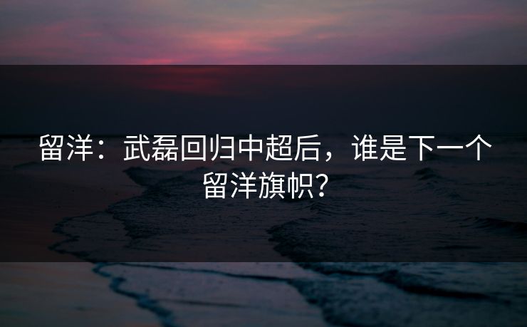 留洋:武磊回归中超后,谁是下一个留洋旗帜? 留洋:武磊回归中超后,谁是下一个留洋旗帜?