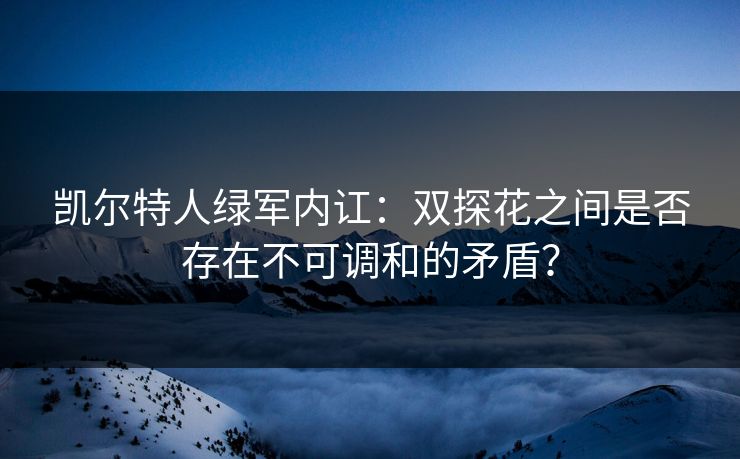 凯尔特人绿军内讧：双探花之间是否存在不可调和的矛盾？