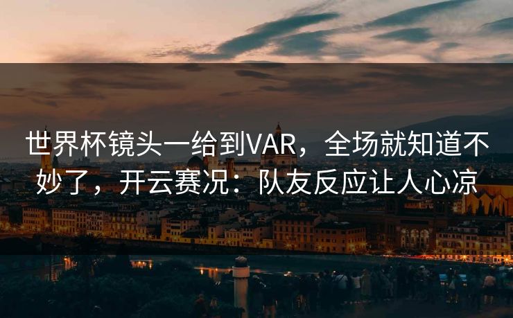 世界杯镜头一给到VAR，全场就知道不妙了，开云赛况：队友反应让人心凉
